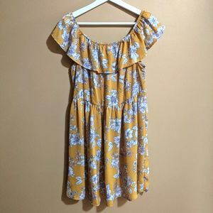 Yellow off the shoulder sundress